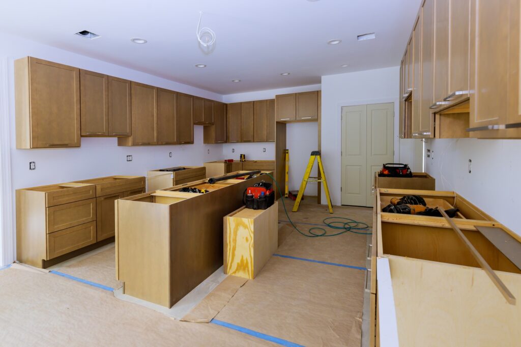 Remodel home improvement view installed in a new furniture in kitchen